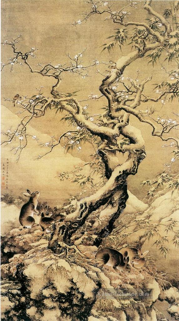Shenquan Hase im Schnee Chinesische Malerei Ölgemälde